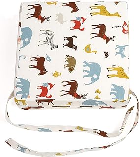 Dosige Kinder Sitzerhöhung Stuhl Leder Sitzkissen Tragbar Verstellbar Zerlegbar Boostersitze Esszimmerstuhl ErhöHen Pad Cartoon Stil 31.5 * 31.5 * 8cm Beige
