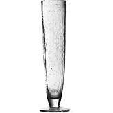 tag Bubble Glass Tall Flute Glasses - Clear Drinkware, 12oz Capacity, 9.9in Height, Hand Wash Only, Everyday Use Clear