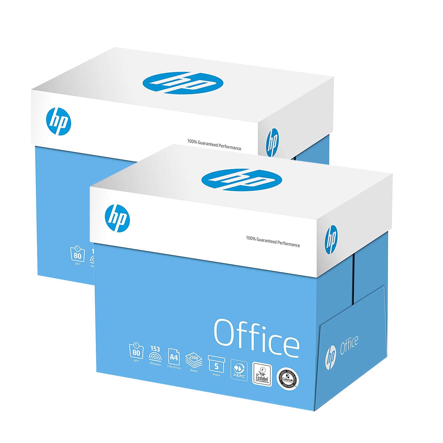 2Xboxes HP Papers 80gsm A4 White Office Copier Paper (10x500= 5000 Sheets)