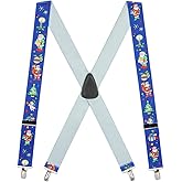 Suspender Store Novelty Santa Suspenders - 1.5-Inch Wide Elastic - X-Back - Clip - 3 Colors & 4 Sizes Including Big & Tall