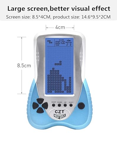 CZT Retro Brick Game Console Big Blue Backlight Screen Built-in 23