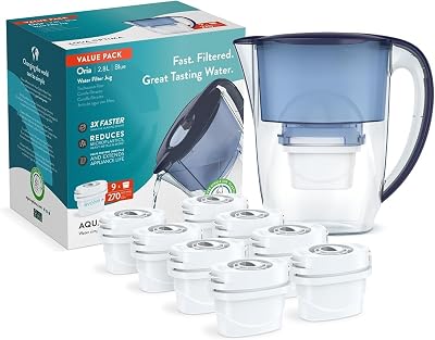Aqua Optima Oria Water Filter Jug 2.8L with Evolve+ Filter 9 Pack Blue