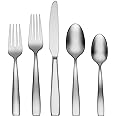 Oneida Everdine 45 Piece Everyday Flatware, Service for 8, 18/0 Stainless Steel, Silverware Set, Dishwasher Safe, Silver