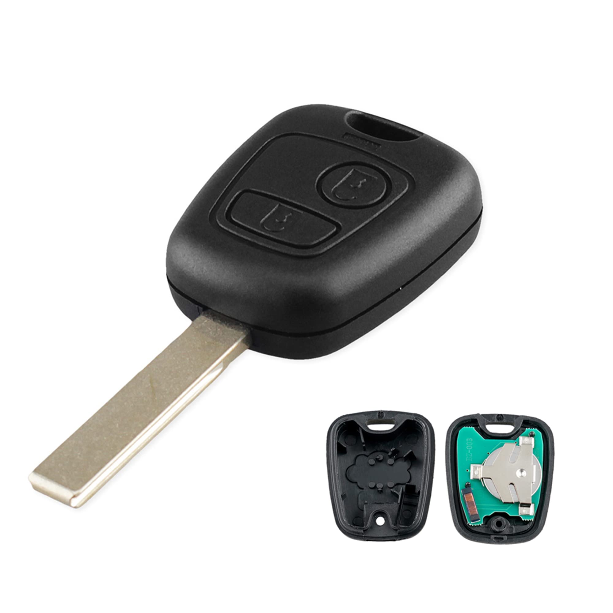 Heart Horse Remote Control Key Fob Replacements for Peuge0t 107 207 307 407, 2 Button Remote Key Case with ASK 433MHz ID46 Chip HU83 Blade