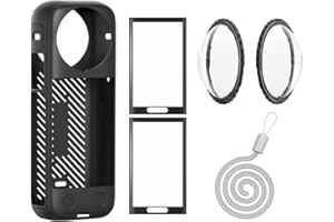 Rszfnjxry Insta 360 X4 Lens Guards Cap Silicone Case and Screen Protectors Compatible with Insta360 X4