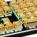 Redragon A101G 104 PBT Double Shot Injection Backlit Metallic Electroplated Gold Color Keycaps for Mechanical Switch Keyboards with Key Puller