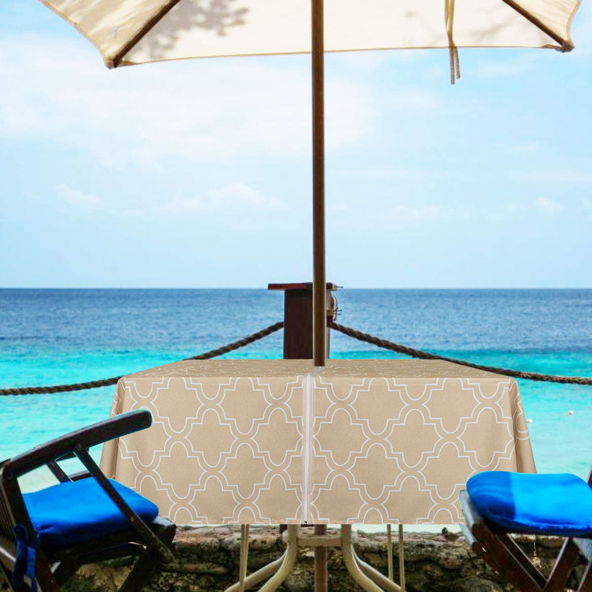 Best table cloth with hole for umbrella square