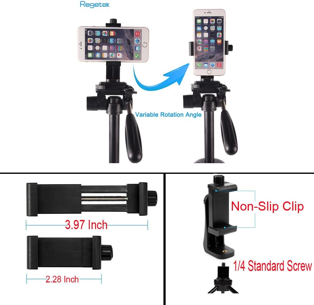Regetek Camera Tripod Travel Monopod (70" Aluminum Professional Video Camera Mount Leg) Adjustable Stand with Flexible Head for Canon Nikon Dv DSLR Camcorder Gopro Cam& Carry Bag & Cellphone Mount