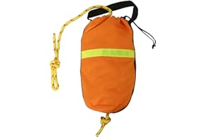 NovelBee 5/16 Inch x 50 Feet Rescue Throw Rope Bag with Braided Floating Polypropylene Line for Kayak and Boat Emergency