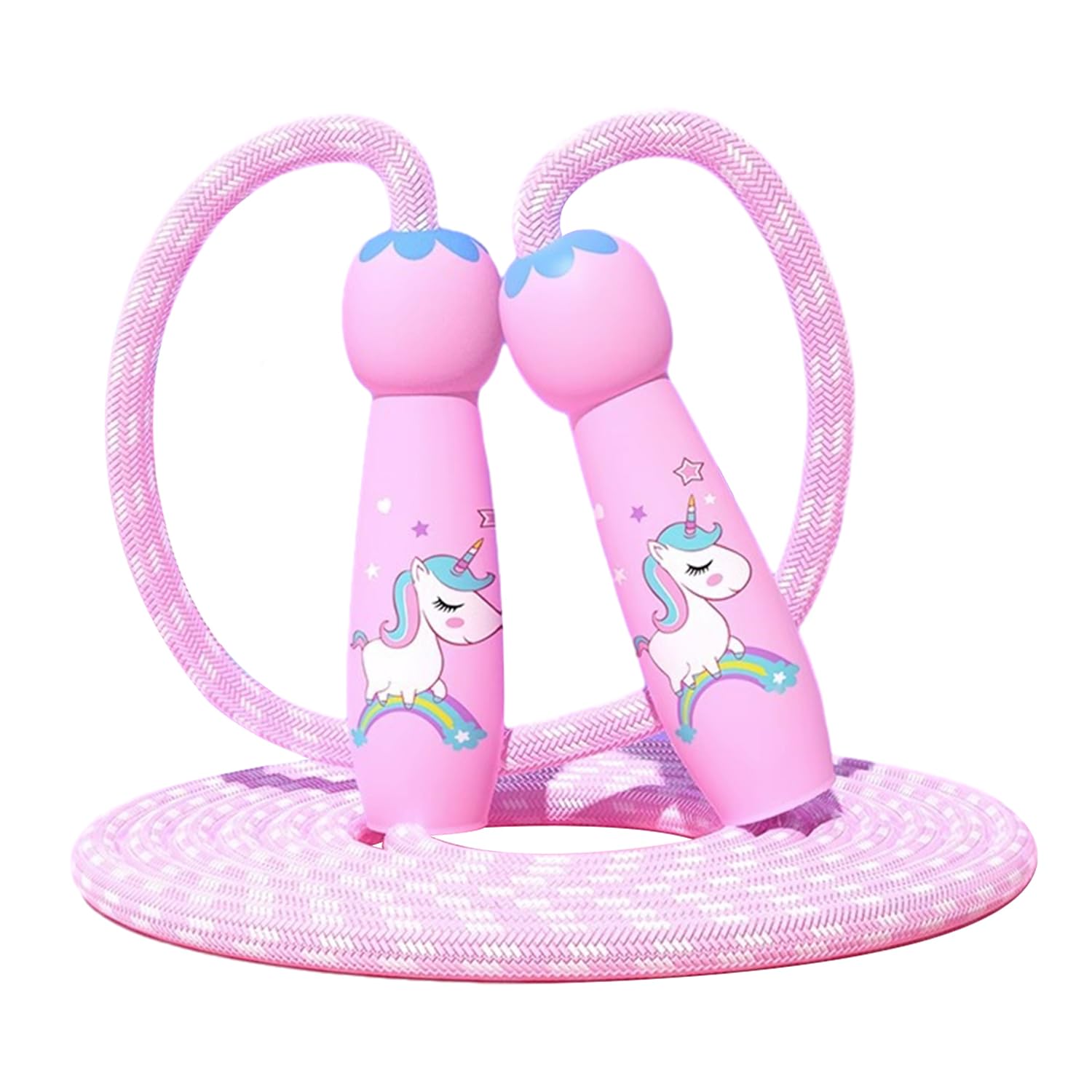 1 Piece of Pink Leather Jumping Rope for Children, Cotton Rope with Comfortable Handle, No Knotting or Winding, Adjustable Length, Special for Children and Beginners