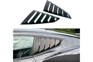 JSD SPACE Vintage Quarter Window Louvers for 2024+ Mustang Fastback by JSD (Matte Black)