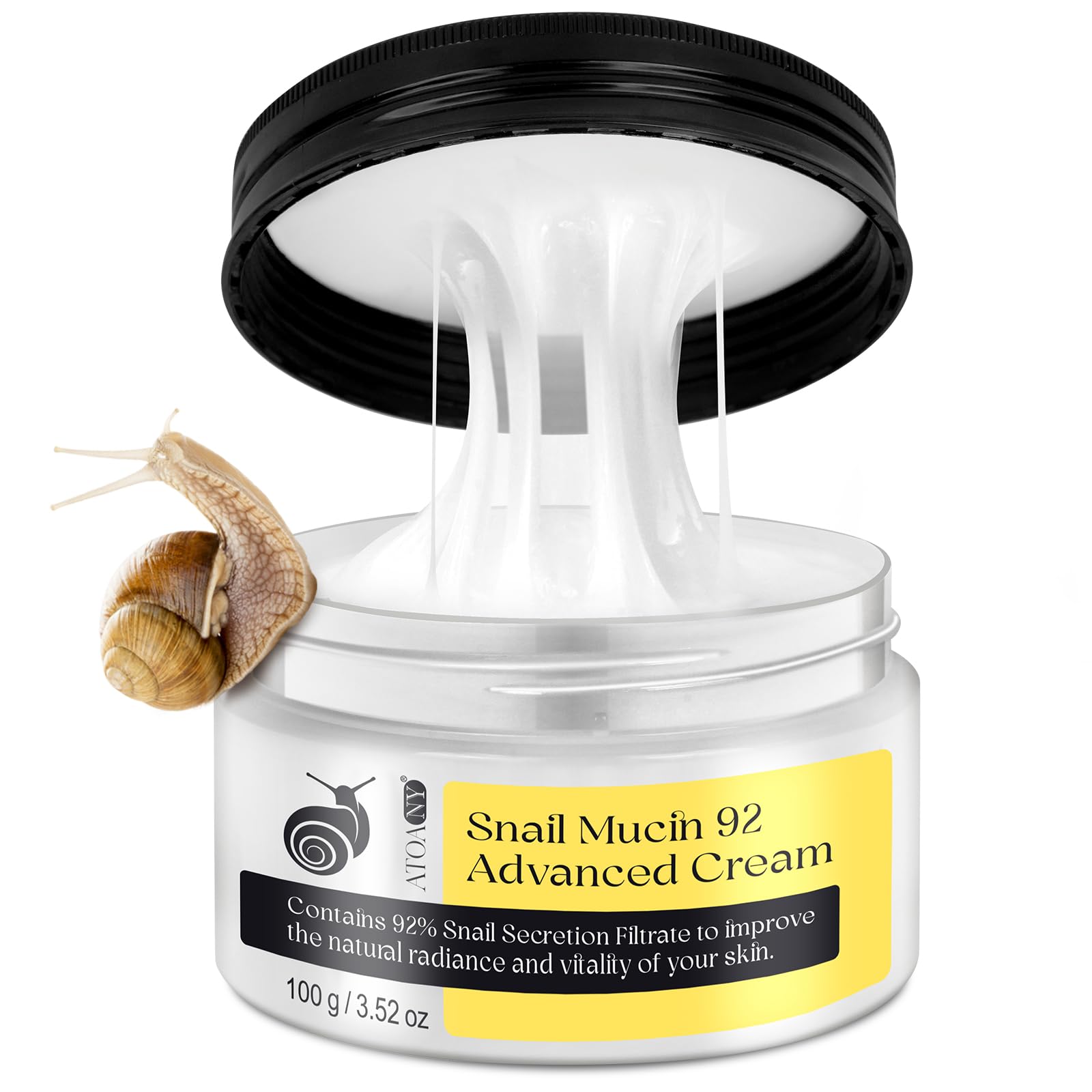 Snail Mucin Moisturizer - Snail Mucin Serum Cream, Face Moisturizer with Advanced Snail 92 Mucin Essence, Face Moisturizing Cream for Dry Skin, Day & Night Korean Skin Care Repair Cream