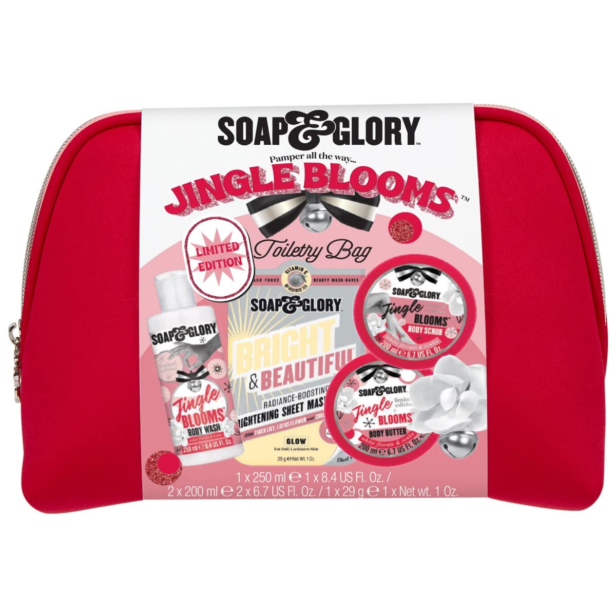 Soap & Glory Jingle blooms Toiletry Bag Giftset Christmas 2021