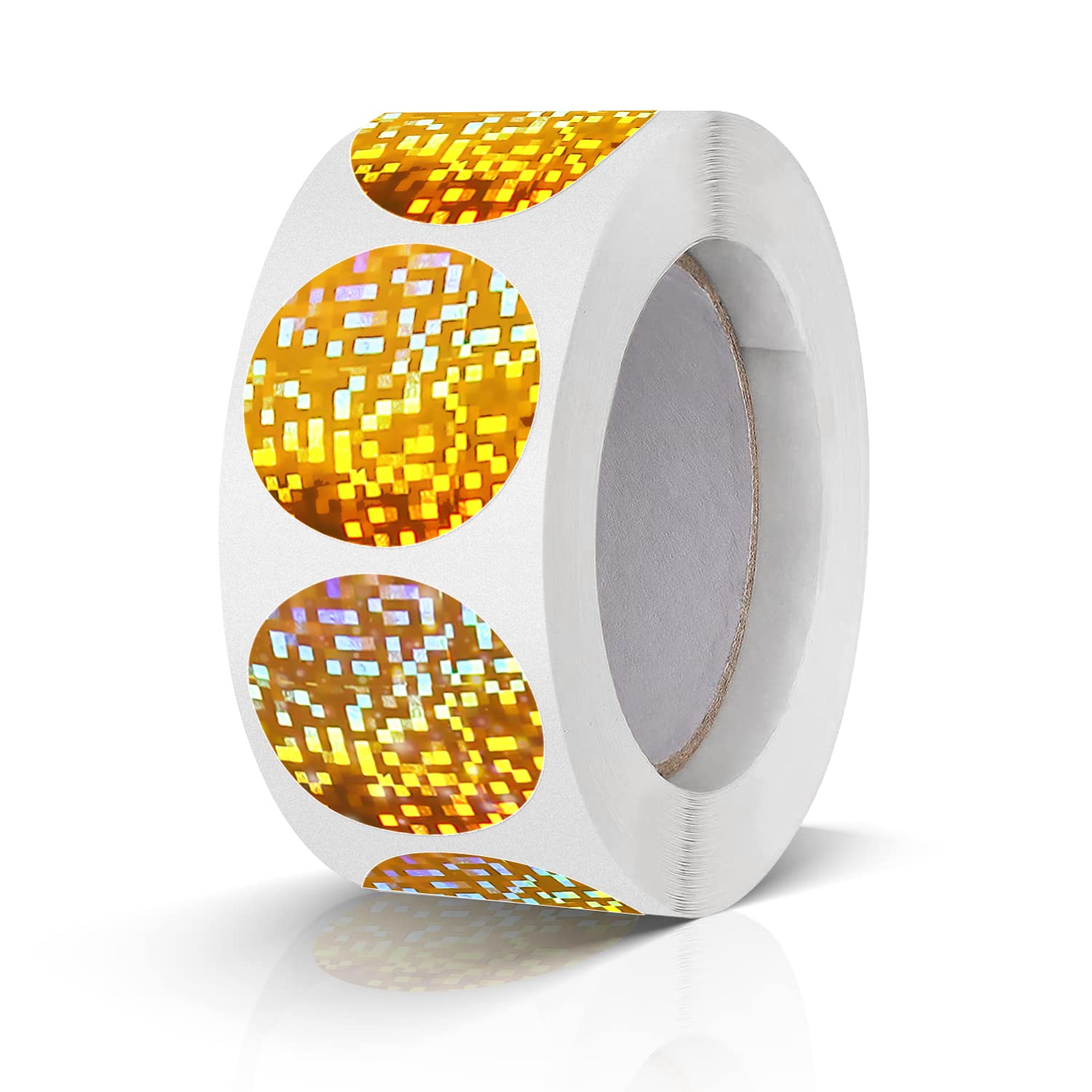 Round Stickers Gold 1 Inch Circle Labels Color Coding Glitter Sparkle Dot Sticker Waterproof Removable Roll of 500