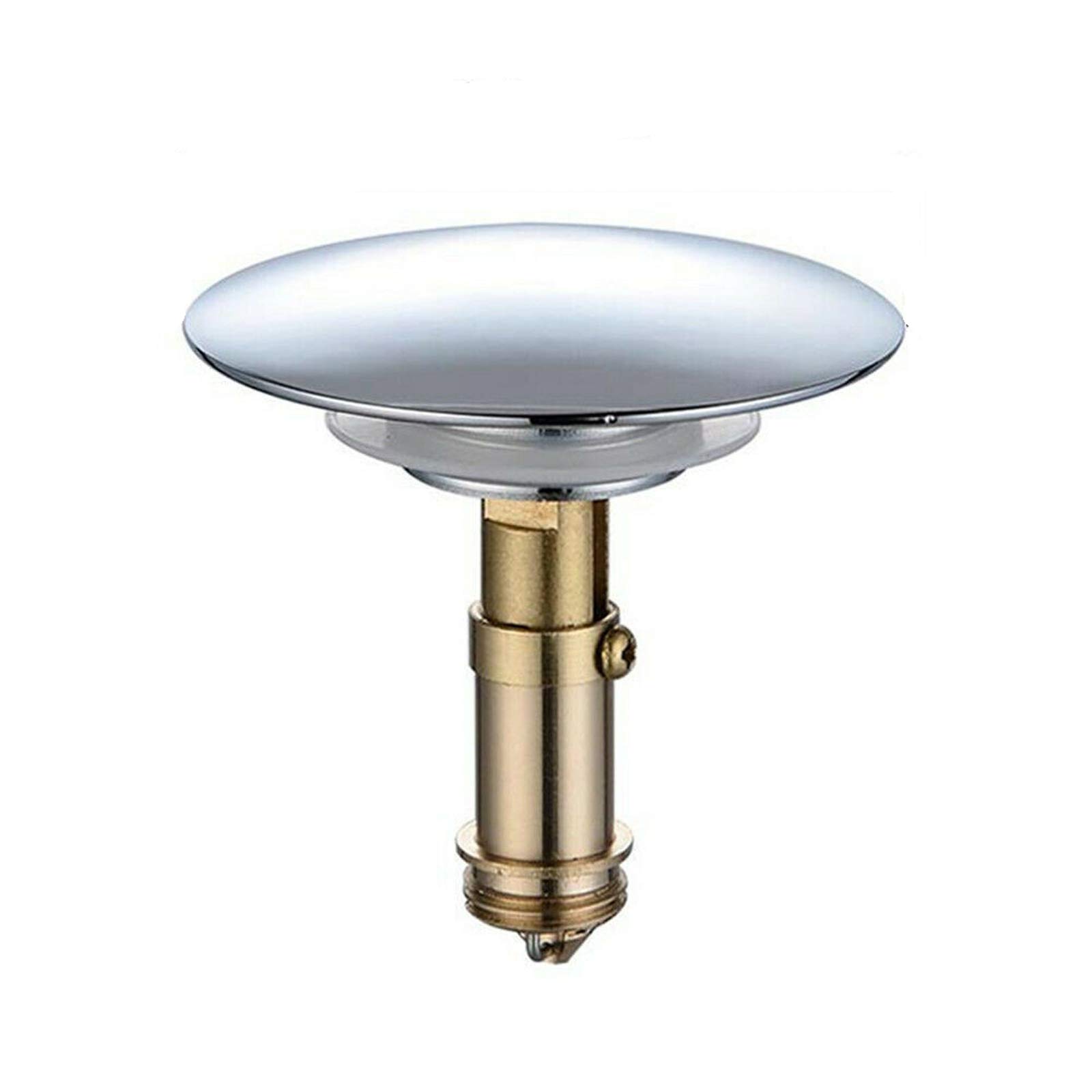 Chrome Basin Waste Pop Up Bathroom Sink Push Button Click Clack Plug Bolt