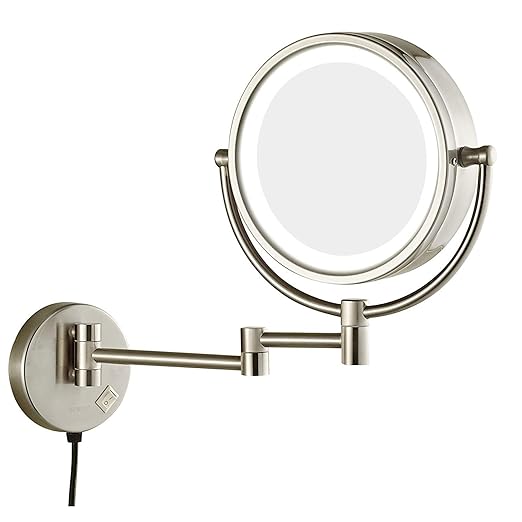 Sanliv 8.5 Inch LED Lighted Makeup Mirror, Wall Mount Two Sided Vanity