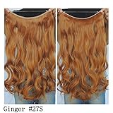 Secret Halo Hair Extensions Flip in Curly Wavy Hair Extension Synthetic Women Hairpieces 20" (Ginger #27S)