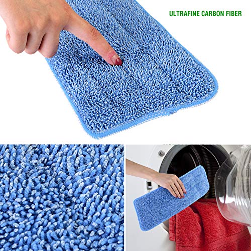 Mop Replacement Pads - Samshow Mop Microfiber Cleaning Pads for Most of Mops Washable 16.5 x 5.5 Inch, 3 Pieces