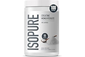 Isopure 100% Pure Creatine Monohydrate Powder, Sugar Free, Unflavored, 5g Creatine Monohydrate Per Serving, 1.1 Lbs, 100 Servings (Packaging May Vary)
