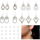 FASHEWELRY 16Pcs Stainless Steel Earring Bezel Trays Blank Earring Bezel Settings 12mm Round Cabochon Base Trays with Glass Cabochons for DIY Earrings Jewelry Making
