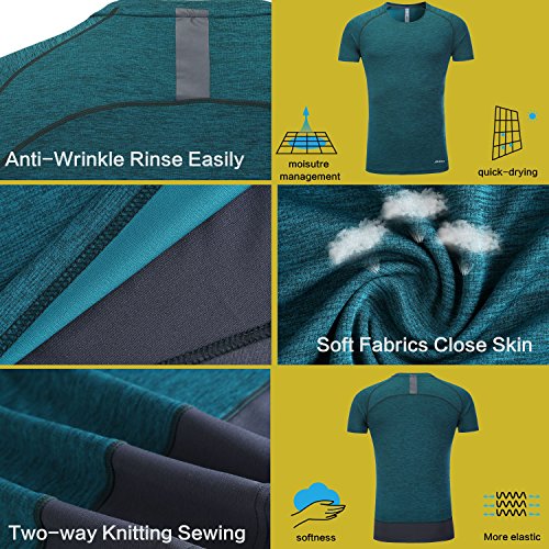 AKILEX MENS RUNNING DRY FIT T-SHIRT ATHLETIC OUTDOOR SHORT SLEEVE COMFORTABLE SPORTS TOP