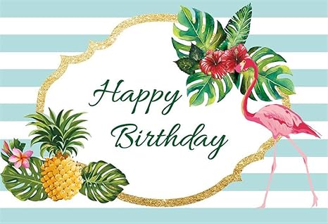 Amazon Com Ofila Happy Birthday Backdrop 8x6 5ft Flamingo Photos