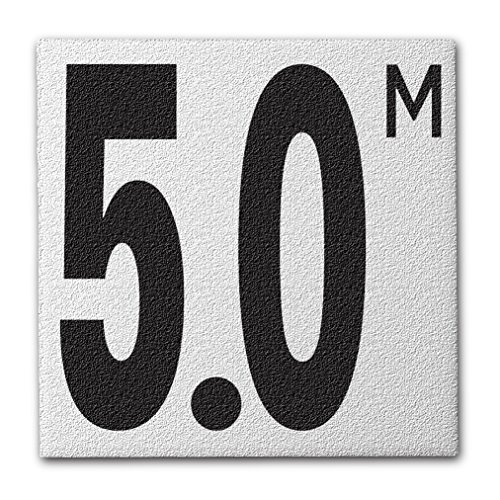 Ceramic Swimming Pool Deck Depth Marker " 5.0 M " Abrasive Non-Slip Finish, 5 inch Font