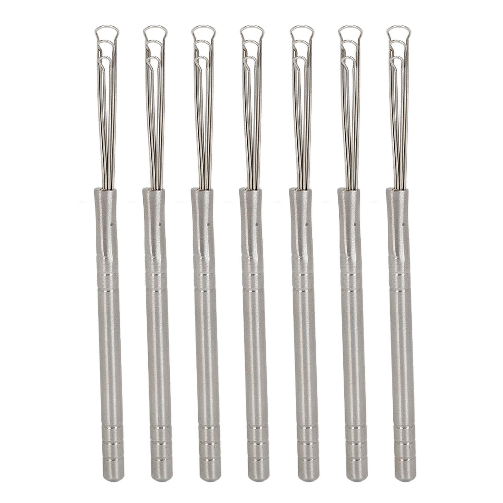 Ear Wax Removal Tool, 7pcs 3 Ring Ear Spoon Cleaning Tool Stainless Steel Ear Cleaner Ear Loop Portable 3 Ring Ear Picker Clean Kit for Home