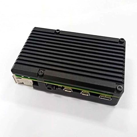 Heaviesk para Raspberry Pi 4 Modelo B Carcasa Universal de Aluminio con Doble Ventilador Gratuito Carcasa para Raspberry Pi 4 Modelo B Carcasa Oficial