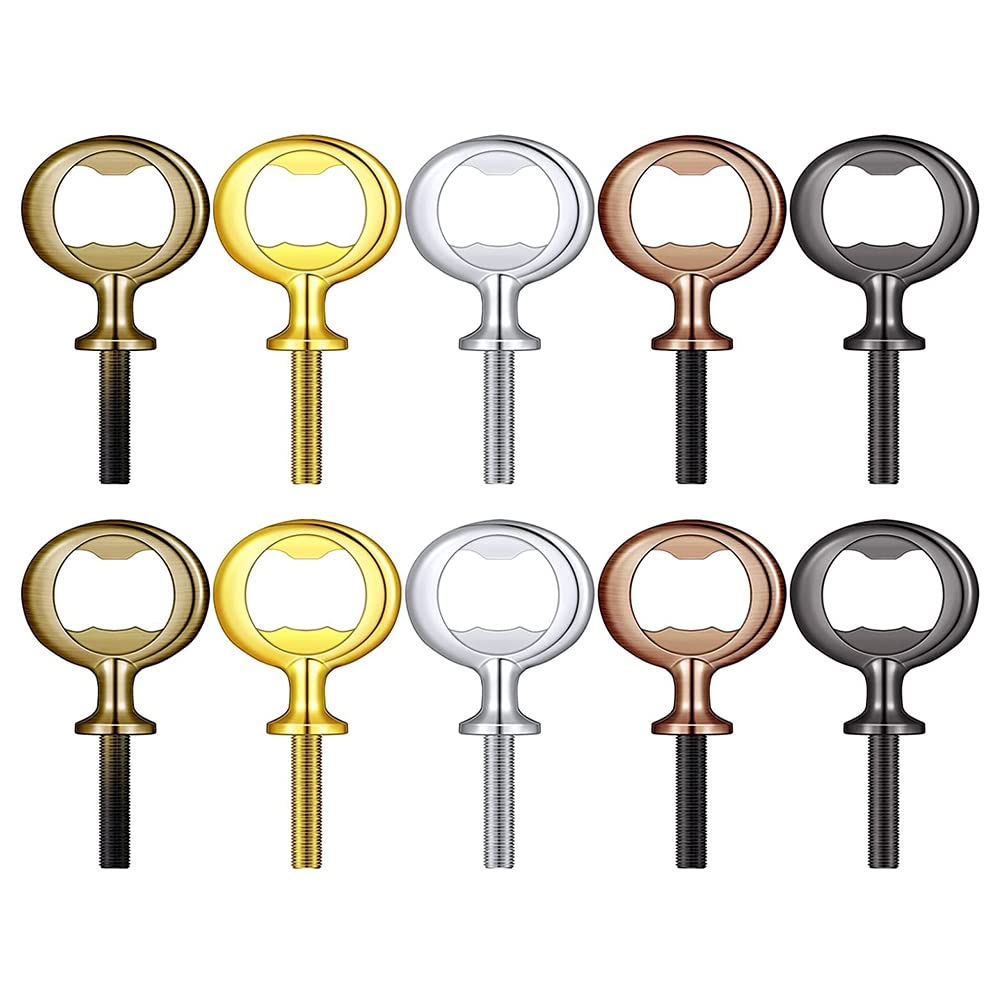 Tbkoly 10Pcs Metal Opener Blanks Steel Opener Inserts Kit Threaded Beer Opener Hardware