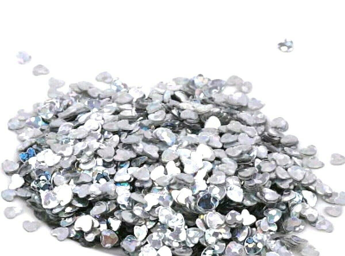 Angel Malone 10g PVC & Hologram Mini Heart Sequins Confetti, Loose Nail Art, Card Making, Scrapbooking, Table Confetti, Valentines Day Wedding Favours (Silver Hologram 3mm)