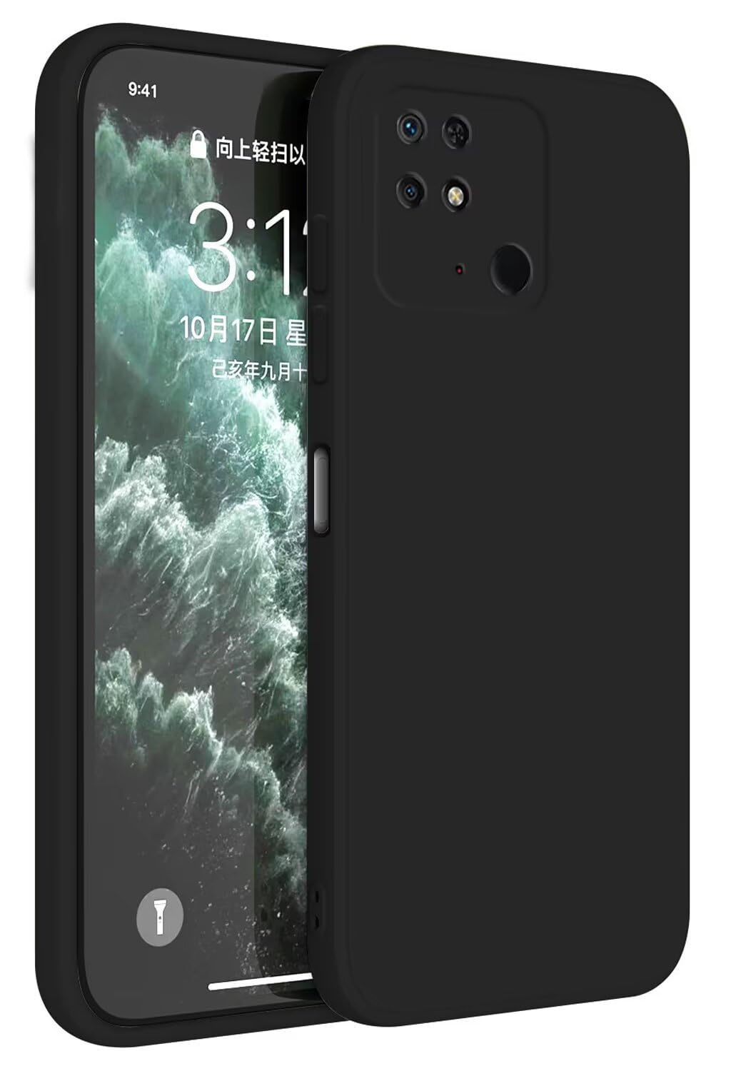 Topme Case Design for Redmi 10C / POCO C40 (6.71" Inches) Cover, Tpu Silicone Case Skin Protector - Black — image 1