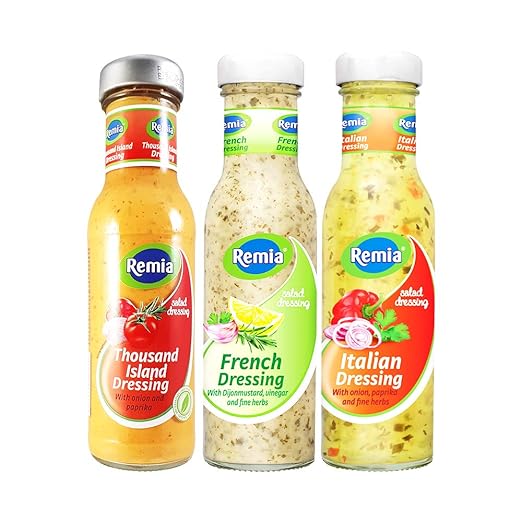 Remia 1000 Island Dressing 250g + French Dressing 250g + Italian Dressing 250g, Pack of 3