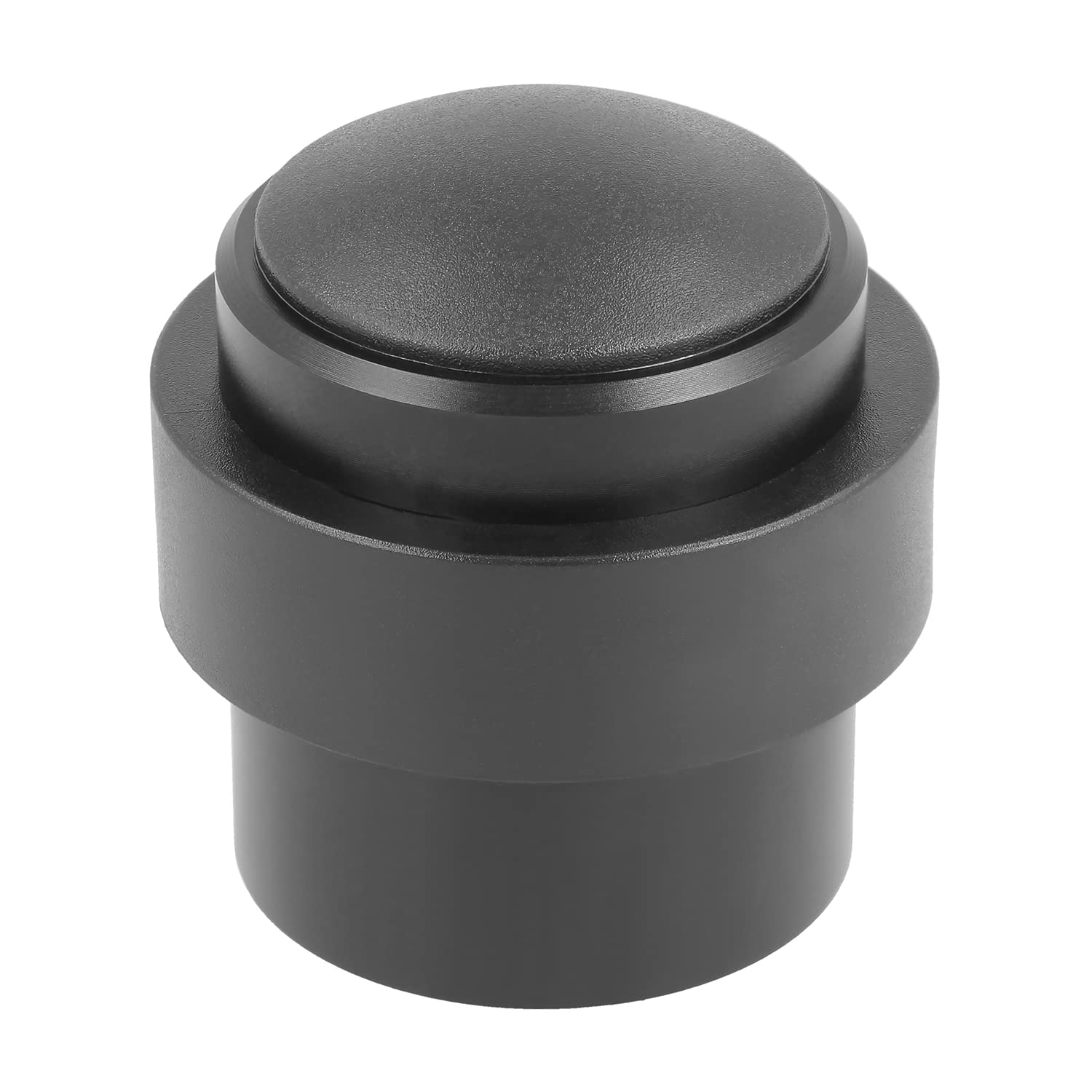 Amig - Aluminium Step Door Stop | Noise Damping | Easy Installation | Protects Walls & Furniture | Suitable for All Floors | Includes Screws & Plugs, Black/White, Aluminium