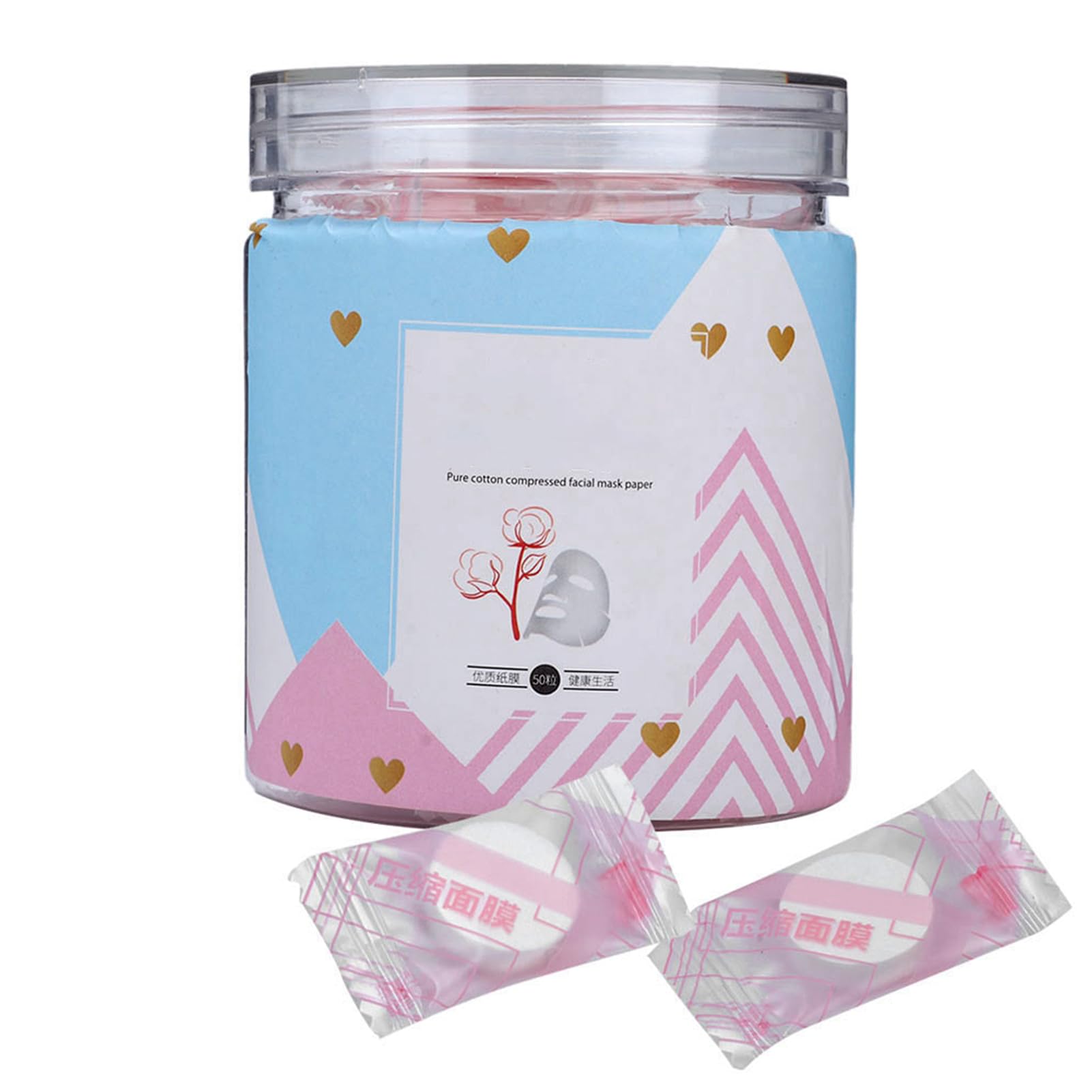 HURRISE Diy Natural Cotton Facial Mask Tablets, 50Pcs Compressed Face Mask, Water-Saving Face Mask Compressed Beautymisc Mask, Pack Facial For Compressed Facial Mask
