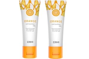 AXNZP 2 Pcs Orange Exfoliating Gel, Face and Body Skin Exfoliating Scrub Gel, Deep Cleansing Moisturizing Facial Exfoliator.