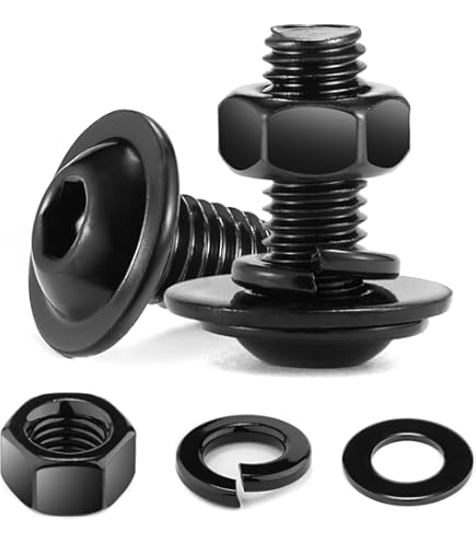 Amazon.com: M6 x 8mm Flanged Hex Head Bolts, Nuts, Flat
