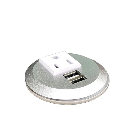 Ul Listed Power Plug In Desk Power Center Table Top Grommet Furniture Power Data Hub 2 Usb Port Conference Table Connetivity Box Silver 2 No
