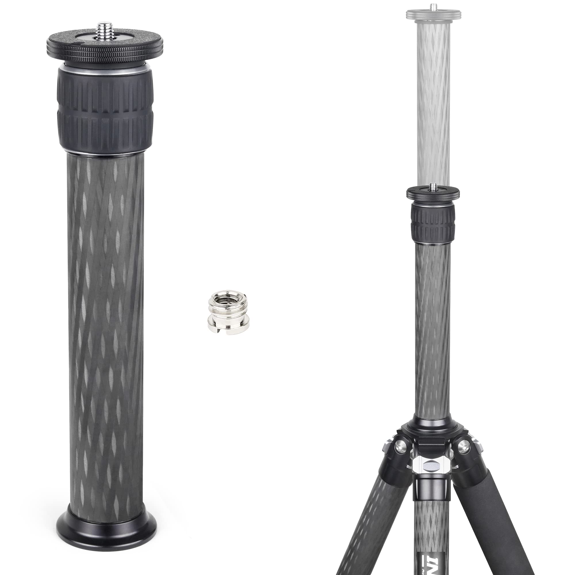 INNOREL ER402C Universal 10 Layers Carbon Fiber Tripod Center Column Extension Pole Extender-Tripod Two-Section Mid-Column Extension Rod Pole for Tripod Monopod DSLR Camera 40mm Big Tube