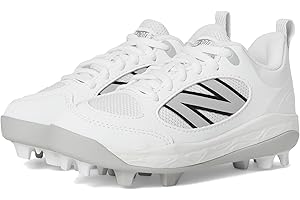 New Balance Fresh Foam 3000 V7 Rubber Molded Baseball Shoe, White/Black, 13 US Unisex Little Kid
