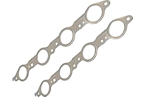 SHOZHO 2 PCS LS MLS Header Exhaust Manifold Gasket Set Fits for Silverado Sierra Suburban 1500 2500 HD for Yukon CTS Escalade MLS LS LQ LM7 4.8L 5.3L 5.7L 6.0L 6.2L Engines Header Gasket #12617944