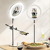 UBeesize 12" Desk Ring Light with Stand and Phone Holder, Overhead Phone Mount for Video Recording, Zoom Meeting, Live Streaming, Tiktok, YouTube,Compatible with iPhone, Android, Cameras