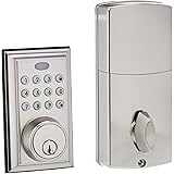 Amazon Basics Electronic Deadbolt Door Lock, Traditional, Satin Nickel