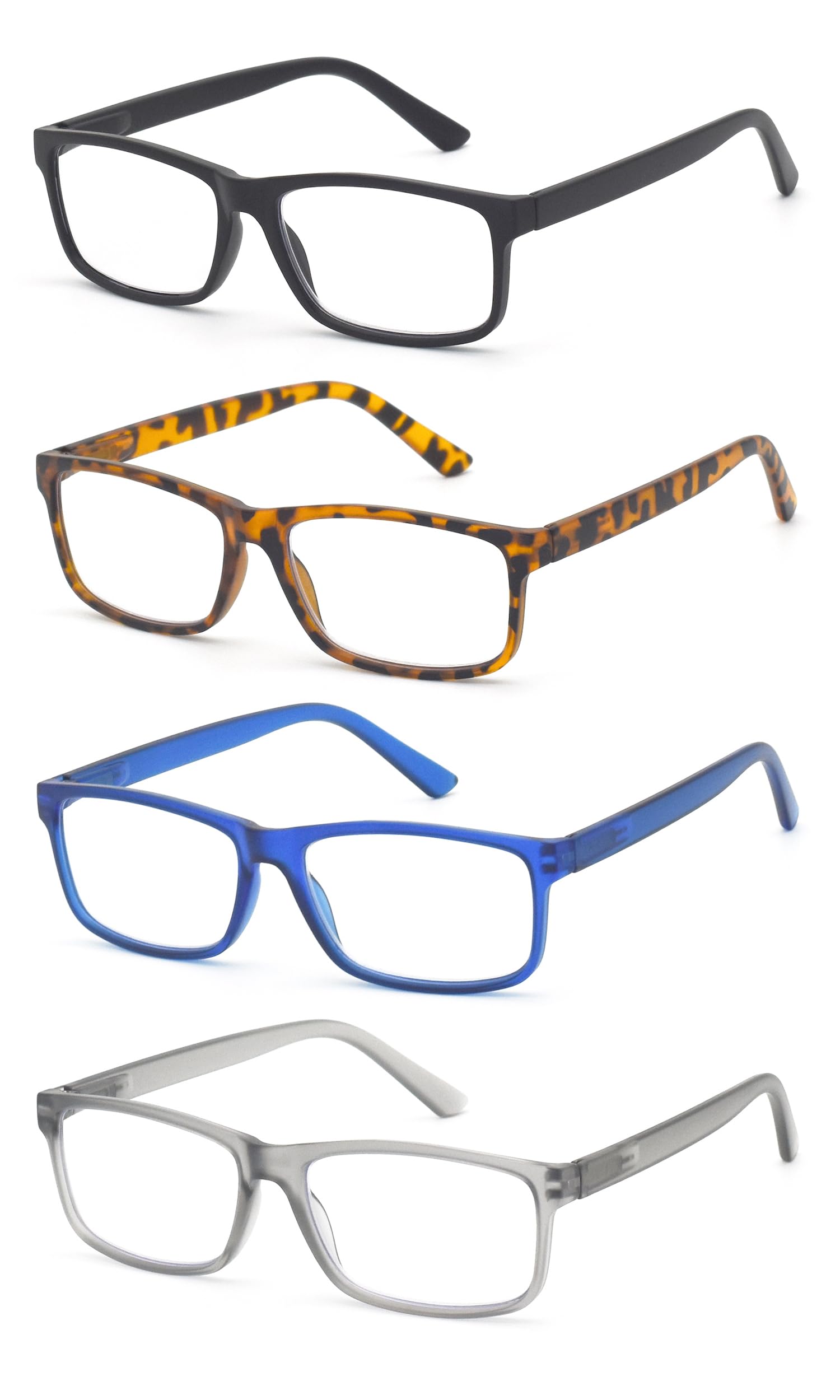 Photo 1 of Goosen Gracious 4-Pack Reading Glasses for Women Men Spring Hinge Readers, Blue Light Blocking Computer Eyelgasses, C1-C2-C3-C4 2.0 x
