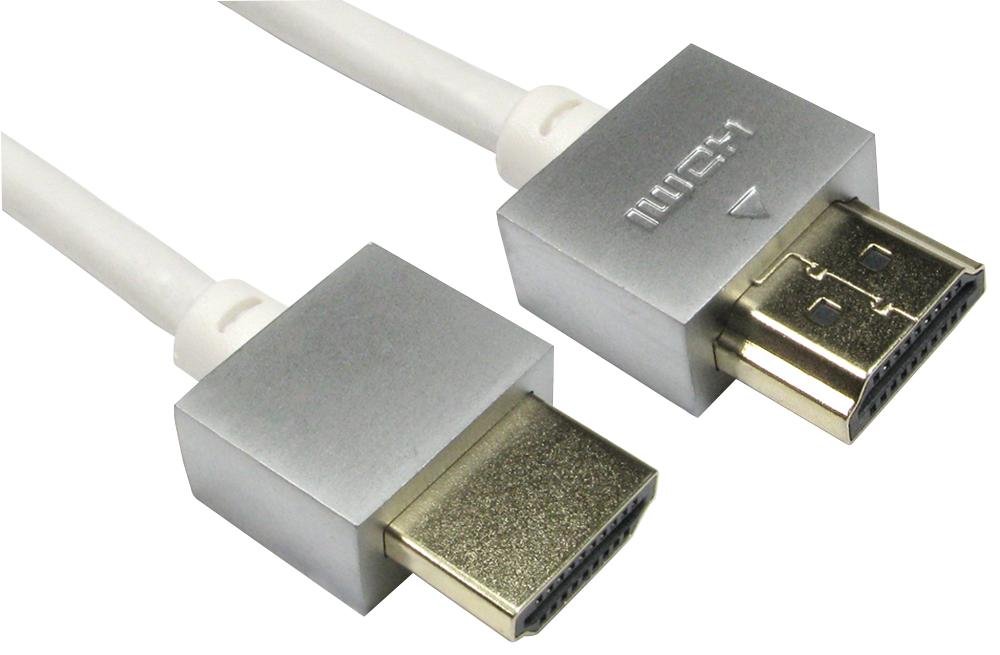 Pro Signal 5m Super Slim HDMI Cable, High Speed with Ethernet, Gold Flashed Connectors, Male to Male, 4K UHD @30Hz – White - CDLHDFLEX-05WT