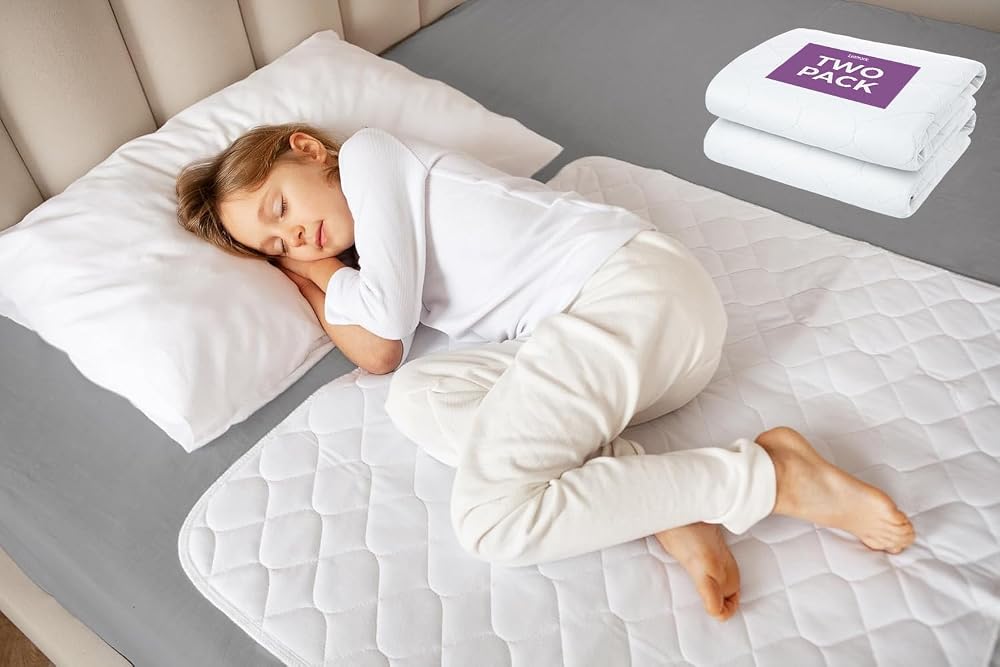 Lynmark 2x Toddler Potty Training Bed Pads 70x85cm White Waterproof Mat