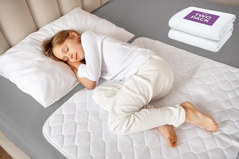 Lynmark 2x Toddler Potty Training Bed Pads 70x85cm White Waterproof Mat