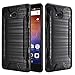 Huawei Ascend XT [AT&T GoPhone H1611] Case Slim Armor Heavy Duty Brushed Metal Metallic Finish TPU Shock Impact Dual Layer Protection (Black)