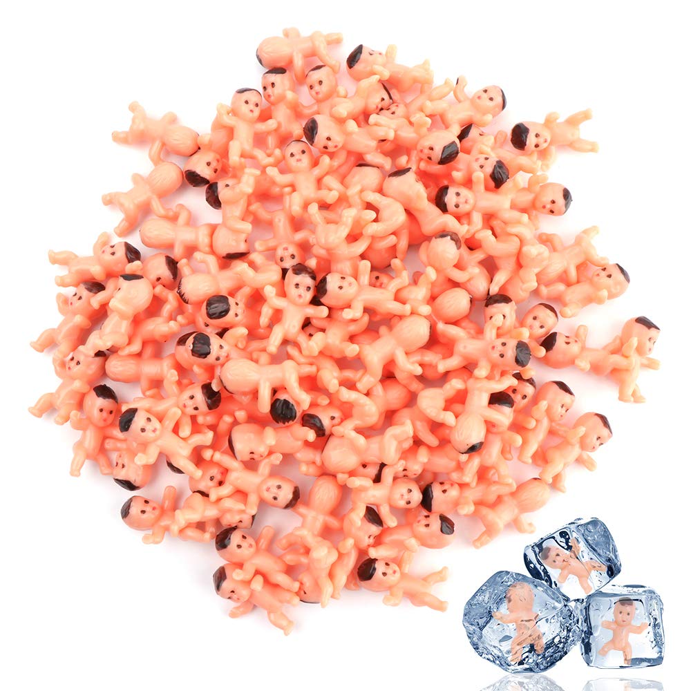 YiliYa Mini Plastic Babies Plastic Dolls for Baby Shower Party Favour Party Decorations Baby Bathing Crafts Pack of 100