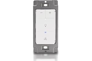 Akicon Dimmer Switch for Exhaust Fan with Light, Single Pole Fan Light Switch, Neutral Wire Needed, White